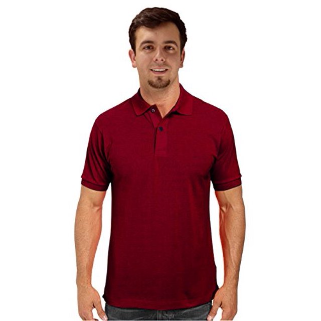Peach Couture Mens Short Sleeve Classic Pique Polo Shirt