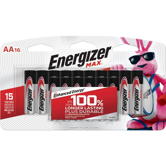 Energizer MAX AA Batteries (16 Pack), Double A Alkaline Batteries