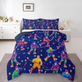 thumbnail image 2 of Erosebridal Cartoon Ice Hockey Bedding Twin Comforter Set, Colorful StarsDown Comforter, Blue, Reversible 2-Piece, 2 of 7