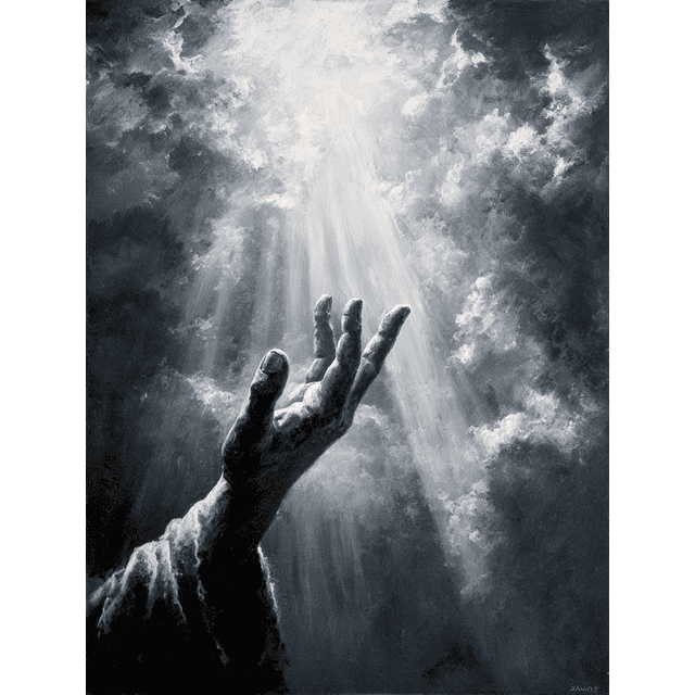 Hope Reaching For Light Canvas Wall Art 15.75x11.81 Inches