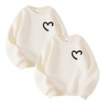 thumbnail image 1 of Posijego Lot de 2 Chandails Molletonnés Filles Garçons Col Rond Manches Longues Chandail Enfants Décontracté Athlétique Coton Chandails Molletonnés, 1 of 2