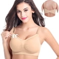 thumbnail image 2 of XZNGL Pregnant Womens Plain Color Bra Maternity Nursing Bras Vest Tops, 2 of 9