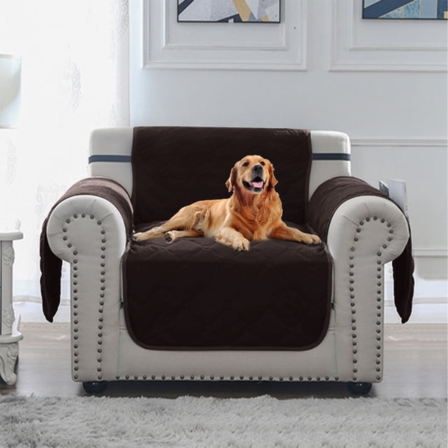SuoKom Housse de Canapé Réversible pour Coussin Housse de Canapé Sofa pour Chiens Protège-Meubles Résistant à l'Eau avec Bâtons en Mousse Sangles Élastiques pour Animaux Chats