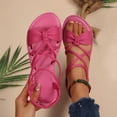 thumbnail image 3 of Jovati Summer Women's Sandals, Fish Mouth Design, Flock Material, Slip Resistant Sole, Breathable Lining, Flat Heel, Solid Color, 3 of 10