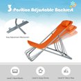 thumbnail image 4 of Costway Ensemble de 2 Chaises de Plage Portables 3 Positions avec Appui-Tête Orange, 4 of 10