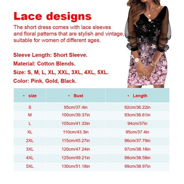 Baohd Robe Courte Imprimée pour Femmes Manches Longues Banquets Banquet Été Plage Vacances Accessoires de Fête Élégants Noir 4TG