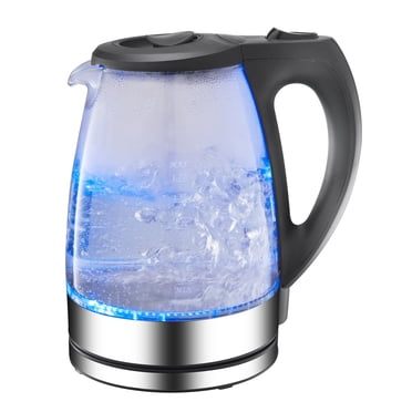 Bilqis 2200W 1.7L Electric Kettle, Silver with Blue LED Light