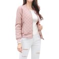 thumbnail image 1 of INSPIRE CHIC Vestes Matelassées pour Femmes Col Montant Fermeture Éclair Manches Raglan Blouson Bomber, 1 of 5