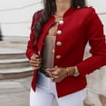 thumbnail image 1 of Mikilon Women's Solid Color Long-Sleeved Slim-Breasted Small Suit Short Coat Top, 1 of 5