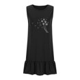 thumbnail image 4 of Ovzne Robes d'Été pour Femmes Robe Femmes Mode Femmes Imprimé Col Rond Sans Manches Poche Jupe Plissée Robe à Empiècements Robe d'Été Imprimée Liquidation, 4 of 6