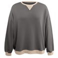 thumbnail image 3 of biudgviw Sweatshirts for Women Crew Neck Long Sleeve Oversized Pullover Tops Color Block Loose Fit Fall Clothings, 3 of 4
