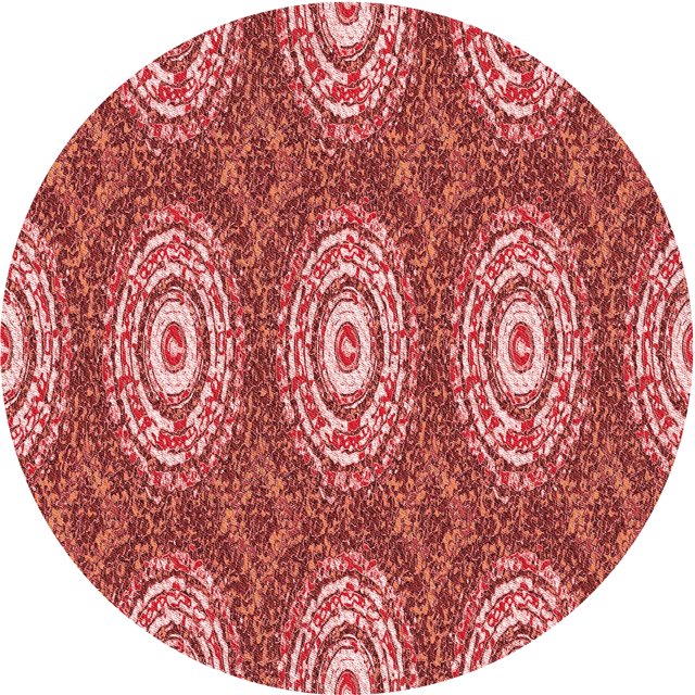 Ahgly Company Tapis Rond Lavable en Machine Intérieur Transitionnel Rouge, 3 Pieds Rond