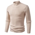 thumbnail image 1 of LIaqionyy Chandail pour Homme à Col Roulé, Chandail à Enfiler, Hauts Tricotés Automne Hiver, Chandail Chaud à Enfiler, Coupe Ajustée, Chandail de Base, M-3TG, 1 of 6