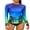 Cocotier Bleu Vert, variante sur Charmo Hauts de Bain UPF 50+ pour Femmes, Maillot Dermoprotecteur à Manches Longues, Chandails de Bain Imprimés