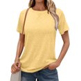 thumbnail image 2 of Timegard Womens Tops Crew Neck Short Sleeve Solid Color Shirts Casual Comfy Tunic Tops Summer Basic Tee, 2 of 8