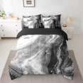 thumbnail image 2 of YST Abstract Artwork 7-Piece Grey Marbling Bedding Set, Mountain Fluid Watercolor King Size Comforter Set, Foil Print, 2 of 4