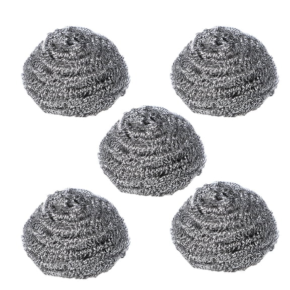Unique Bargains 5 Pcs Fils à Récurer en Acier Inoxydable Nettoyant pour Casseroles et Bols de Cuisine Ton Argent