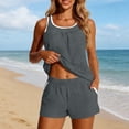 thumbnail image 1 of Pounoo Plus Size Tankini Swimsuits for Women Floral Two Piece Tummy Control Tank Tops and High Waisted Shorts Bathing Suits Gift, 1 of 8