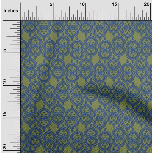 oneOone Cotton Poplin Fabric Swirl Block Decor Fabric Printed BTY 42 Inch Wide