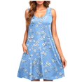 thumbnail image 2 of Ovzne Robes Grande Taille pour Femmes aux Formes Robe Femme Robe Décontractée pour Femme Dégradé Sans Manches Col Ras du Cou Robe Imprimée Robe de Printemps Imprimée Liquidation, 2 of 5