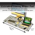 thumbnail image 2 of Green Gold Leaf Large Mousepad 35.4x15.7in Gaming Mousepads Waterproof Non-Slip Rubber Base Stitched Edges for Work, Game, Office & Home, 2 of 6