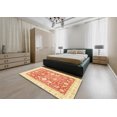 thumbnail image 4 of Ahgly Company Tapis d'Intérieur Ronds Abstraits Orange Vif de Style Oriental, 6 Pieds Rond, 4 of 6
