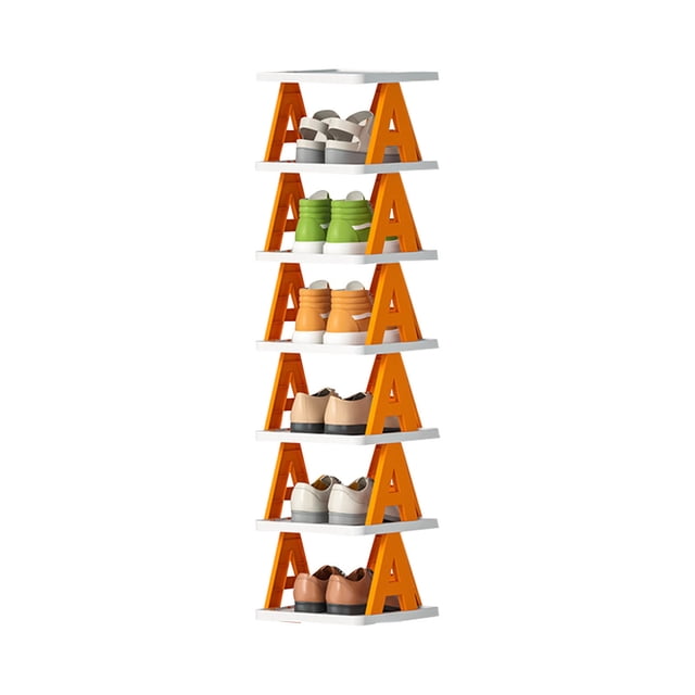 Birdeem Multi-Layer Letter Shoe Rack, Small Shoe Cabinet for Household Doorstep Balcony, and Economical Folding Shoe Rack for Student Dormitories