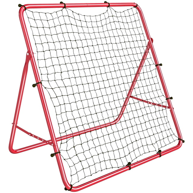 Soozier 5 Angles Adjustable Soccer Rebounder Net, Red