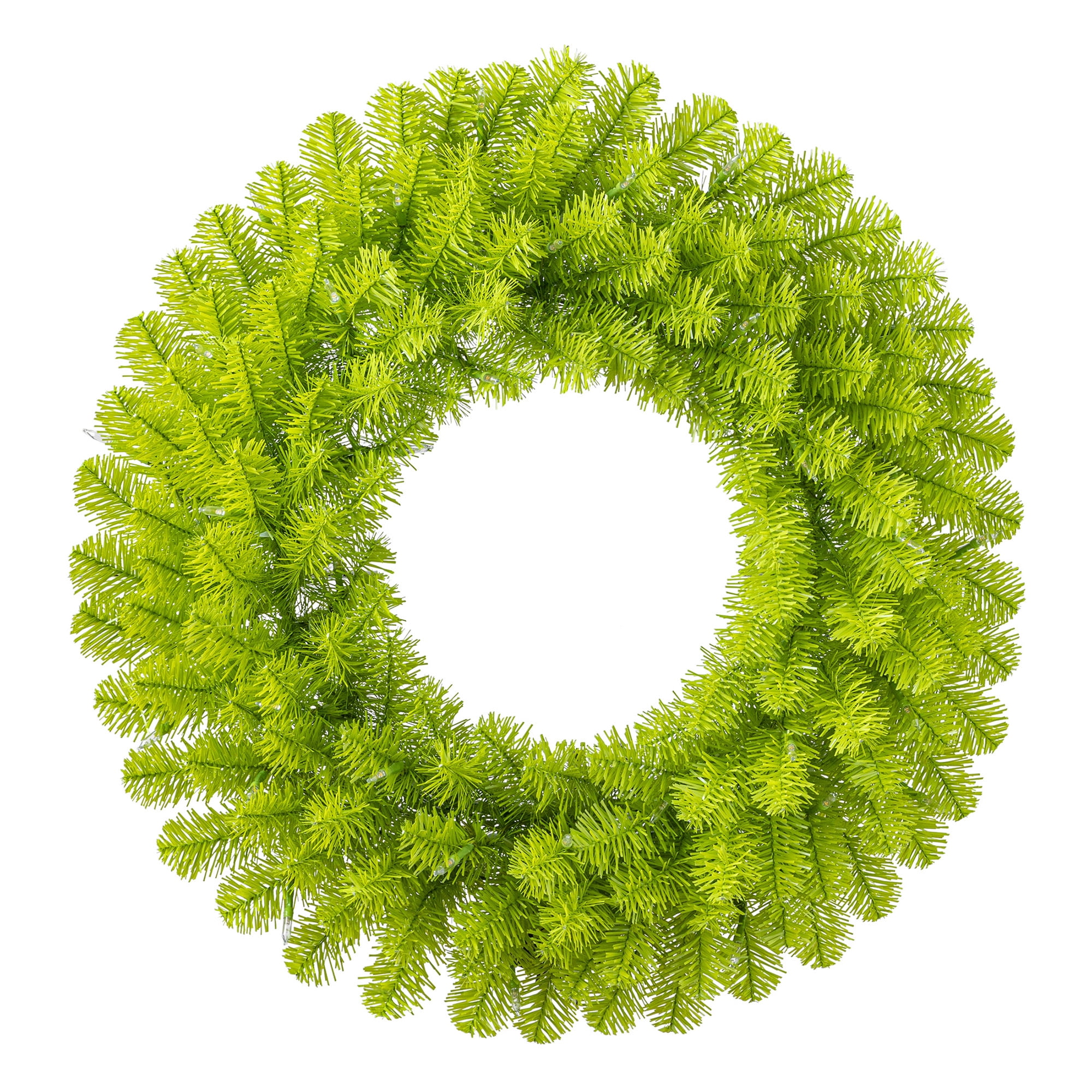 Holiday Time Couronne de Noël artificiel Lawndale de 24 po (60,96 cm) avec des lumières couleur blanc chaud à fonctionnant sur batterie DEL - Vert