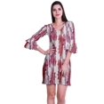 thumbnail image 1 of Moomaya Robe Courte Imprimée pour Femmes, Manches Évasées, Coupe Droite, Robes pour Femmes, Vêtements d'Été Décontractés, 1 of 6
