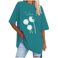 thumbnail image 1 of Blouses pour Femmes T-Shirt Décontracté à Col Rond Imprimé pour Femmes Haut Ample à Manches Courtes Blouse, 1 of 1