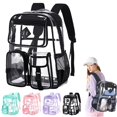 thumbnail image 1 of Sac à Dos Transparent pour l'École en PVC Sac à Livres Transparent pour Filles Approuvé pour Stade Sac à Dos Transparent, 1 of 9