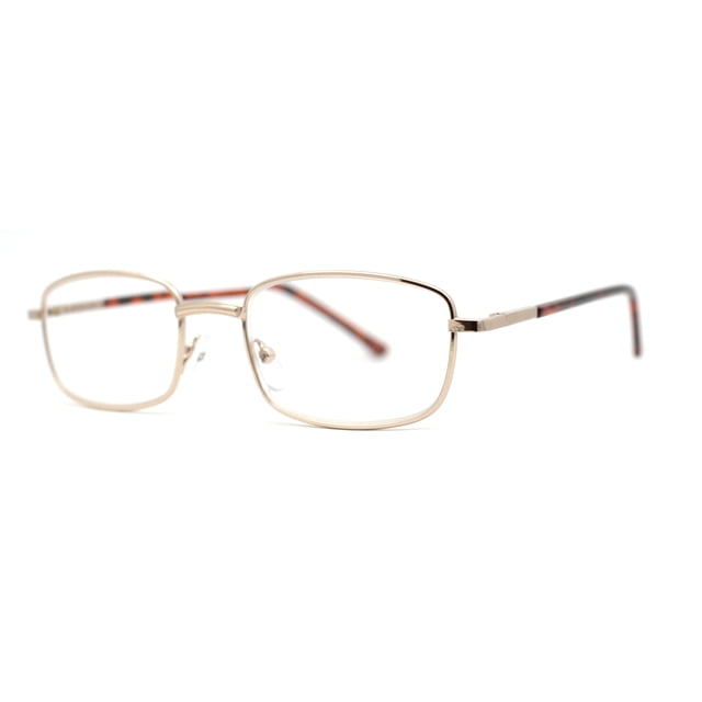 Lunettes de Lecture Classiques Emblématiques Papa Mode Étroites Rectangulaires Ajustées Or +3,5