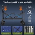 thumbnail image 2 of Large Capacity Collapsible Wagon Cart – 220L, Heavy Duty with 5-Inch All-Terrain Wheels, Adjustable Handle, Drink Holders – Portable for Outdoor Use – Blue, 2 of 8