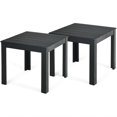 thumbnail image 1 of Gymax 2 Pcs Table d'Appoint Carrée en Bois pour Patio Café Bistro Intérieur Extérieur Noir, 1 of 10