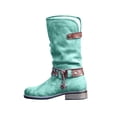 thumbnail image 1 of jovati Womens Winter Warm Suede Rope Ethnic Wind Boots Low Heel Side Zipper Boots, 1 of 9