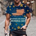 thumbnail image 1 of LSLJS T-Shirts Patriotiques pour Hommes T-Shirts à Imprimé Rayures de la Fête de l'Indépendance Col Rond Manches Courtes, 1 of 5