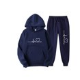 thumbnail image 1 of Bellella Ladies Tracksuit Sets Long Sleeve Sweatsuits Drawstring Two Piece Outfit Jogger Set Sweatshirts And Sweatpants Navy Blue A L, 1 of 2