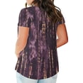 thumbnail image 4 of TIMIFIS Women's Plus Size Tunic Tops Summerhort Sleeve V Neck Blouses Ruffle Flowy Button Up T Shirts, 4 of 6