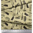 thumbnail image 3 of Soimoi Beige Georgette Viscose Fabric Gardening Tools & Hardware Print Fabric by the Yard 42 Inch Wide, 3 of 5