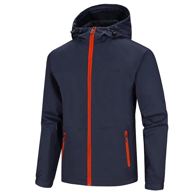 EGNMCR Jackets for Men Men's Four Seasons Jacket Outdoor Mountaineering Solid Color Jacket