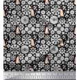 thumbnail image 1 of Soimoi Velvet Fabric Floral & Penguin Ocean Fabric Prints by Yard 58 Inch Wide, 1 of 3
