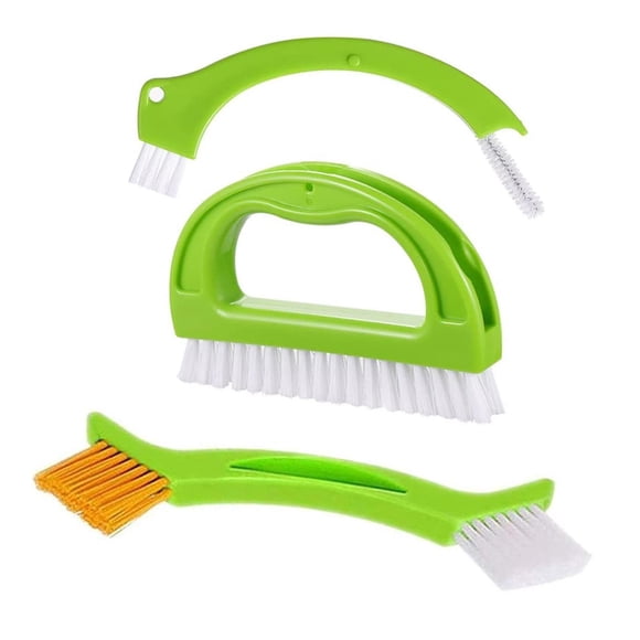 Grout Brush, (3 in 1) Grout Cleaner Brush, Tile Joint Scrub Brush with Handle, Stiff Cleaning Brush