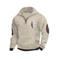 thumbnail image 1 of DPTALR Homme Casual Patchwork Pull Manches Longues Stand Col Fermeture Éclair Blouse, 1 of 4