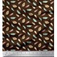 thumbnail image 1 of Soimoi Brown Rayon Fabric Artistic Feather Print Fabric by Yard 56 Inch Wide, 1 of 5