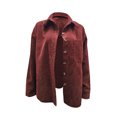 thumbnail image 3 of Womens Corduroy Casual Button Down Shirts Long Sleeve Boyfriend Oversized Collared Shacket Jacket Blouses Tops, 3 of 6