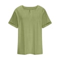 thumbnail image 5 of Timegard Plus Size Tops for Women V-Neck Short Sleeve Solid Color Comfy Basic Tee Casual Loose Tops, 5 of 5