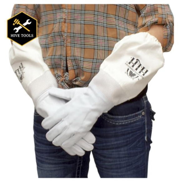Harvest Lane Honey CLOTHGS-103 Goat Skin Beekeeping Gloves- Small