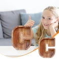 thumbnail image 1 of LSLJS Wooden English Letter Saving Can Transparent Glass Saving Can, Piggy Bank, 1 of 6