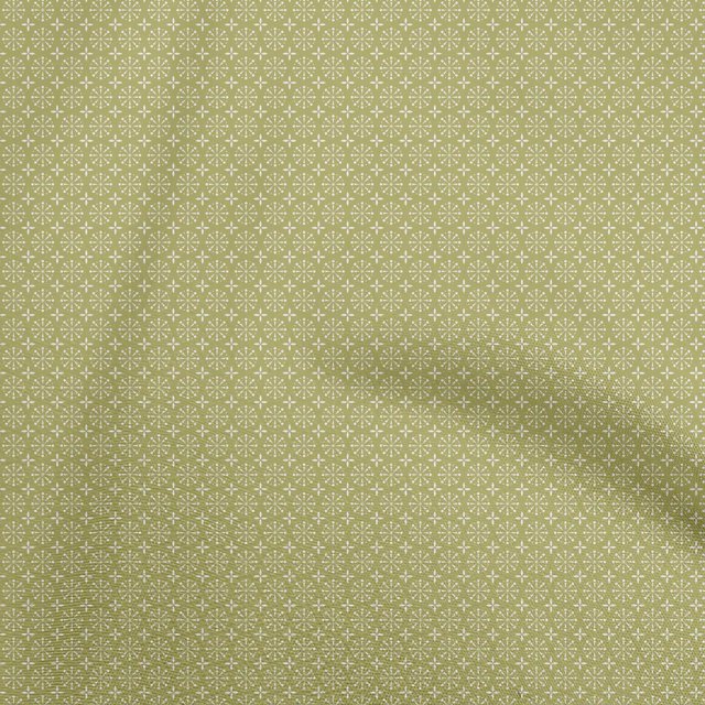 oneOone Rayon Olive Green Fabric Asian Block Floral Craft Projects Decor Fabric Printed By The Yard 56 Inch Wide